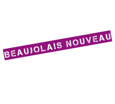 Rubber stamp with text new Beaujolais wine in French