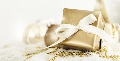 Golden Christmas giftbox