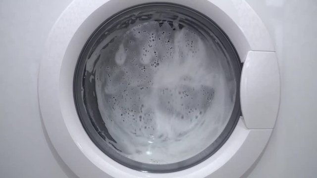 Washing machine in the process of working