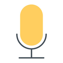 Old microphone silhouette icon. Vector pictogram