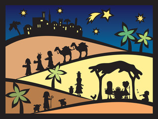 Naklejka premium christmas nativity
