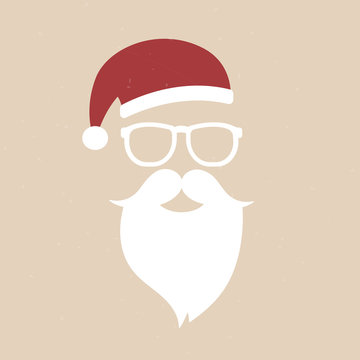 Hipster Weihnachtsmann mit Sonnenbrille und weißem Bart