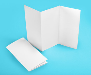 blank white folding paper flyer