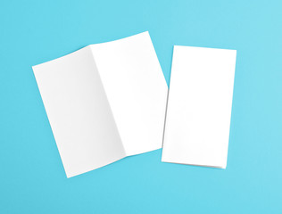 blank white folding paper flyer