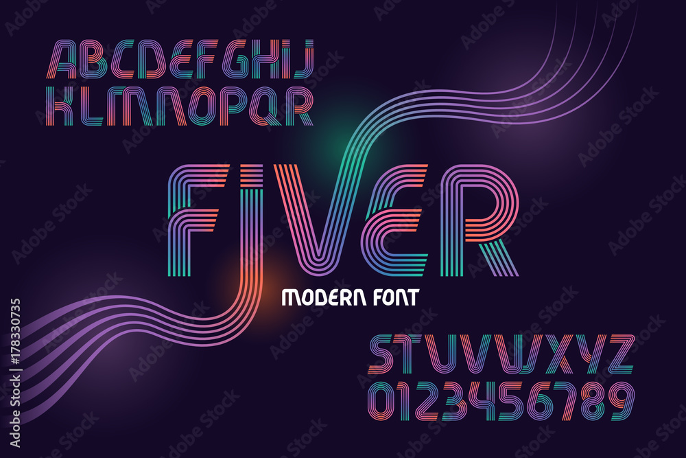 Poster vector geometric font named 