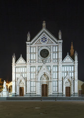 Fototapeta na wymiar Basilica of Santa Croce in evening, Florence, Italy