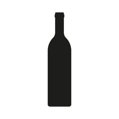 Wine bottle icon isolated on white background. Vector illustration.