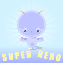 Cute cartoon character.Baby beast