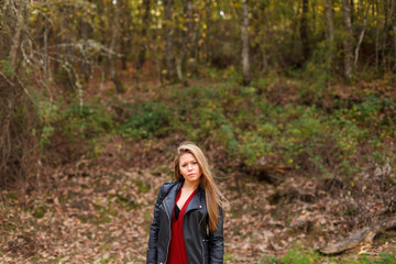 Beautiful woman in a beautiful forest