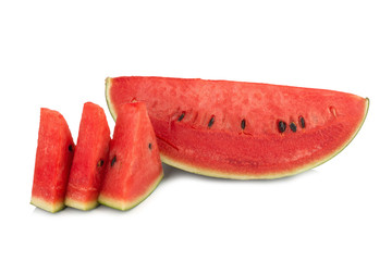 pieces watermelon on a white background