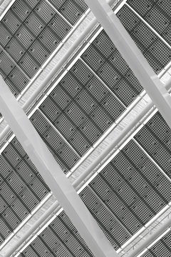 Solar Panel. Black and white photo.