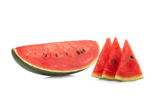 pieces watermelon on a white background