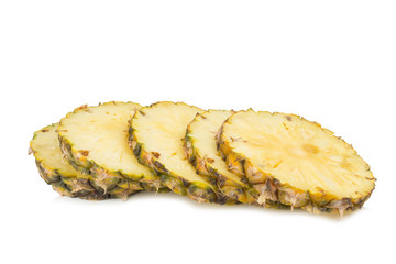 pineapple slice cut isolated on white background