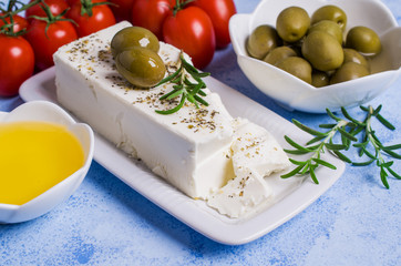 Cheese feta with olives