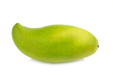 Fresh green mango isolated on white background