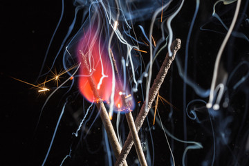 fire smoke and sparks