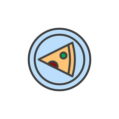 Slice of pizza filled outline icon