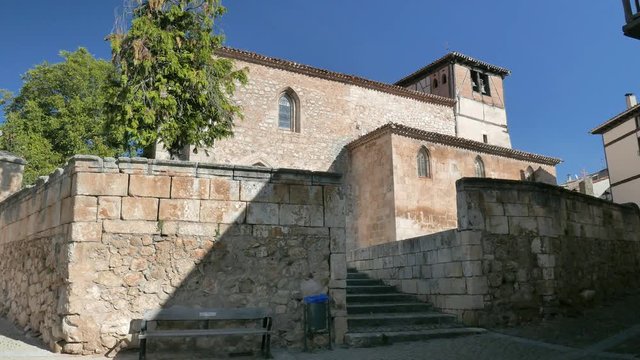 the Gothic Colegiata (collegiate church) in Covarrubias, Burgos province, Spain