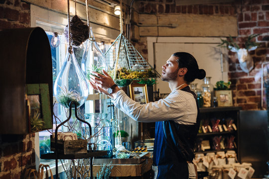 Small artisan business owner in shop