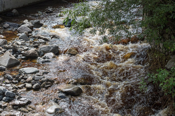 Bachlauf nach einem Hochwasser
