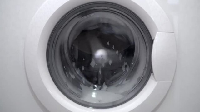 Washing machine in the process of working