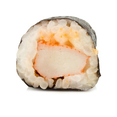 Japanese Cuisine Sushi. single. one. on white background.