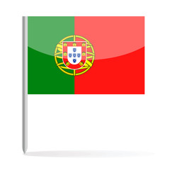 Portugal Flag Pin Vector Icon