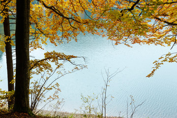 Lake Synevyr autumn view.