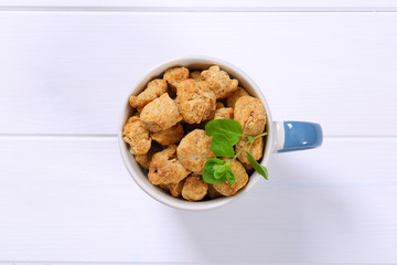 cubes of soy meat