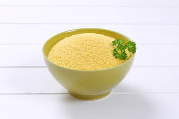 bowl of raw couscous