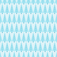 Seamless pattern from blue christmas trees