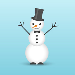Icon of a snowman in a hat and with a bow tie