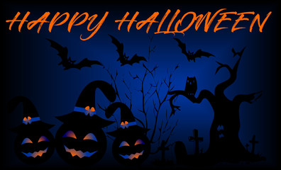 Happy Halloween. Vector Illustration of a Halloween Background
