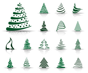 Weihnachtsbaum Iconset - Grün (Schatten)