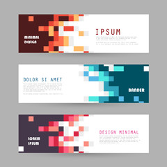 Vector horizontal banner template, abstract design