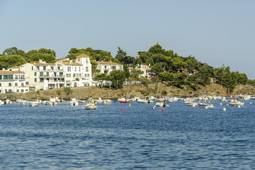 Fototapeta na wymiar sight of Cadaques and of its bay in the Costa Brava in Gerona, Spain.