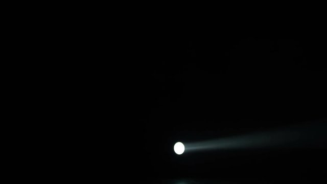 Realistic footage of stage light flashing rays spotlights through smoke. Great as a natural stage background for different projects!!!