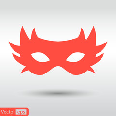 simple carnaval mask icon. Flat vector illustration. EPS10.