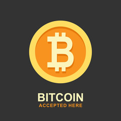 Bitcoin concept. Cryptocurrency logo sigh. Digital money