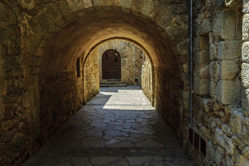 sight of the streets of the medieval people of Pals in Gerona, Spain.