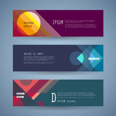 Vector horizontal banner template, abstract design