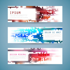 Vector horizontal banner template, abstract design