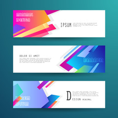 Vector horizontal banner template, abstract design