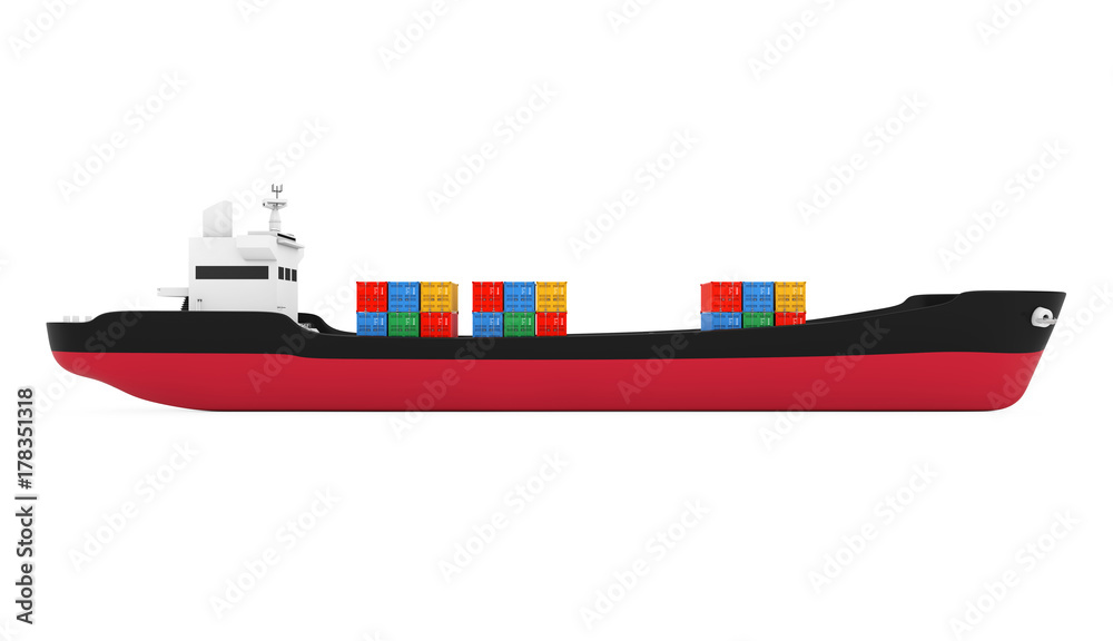 Aufkleber business logistic concept. tanker or container cargo ship. 3d rendering