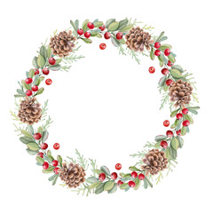 Watercolor christmas illustration. Perfect for cards