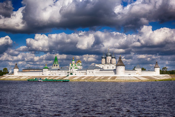 Volga riverside. Holy Trinity Makaryevsky Zheltovodsky convent, Russia. General view of the ancient...
