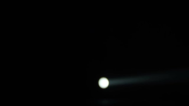 Realistic footage of stage light flashing rays spotlights through smoke. Great as a natural stage background for different projects!!!