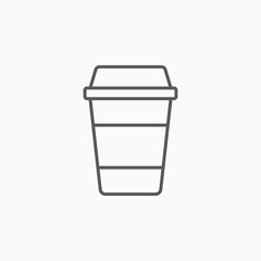 Disposable coffee cup icon