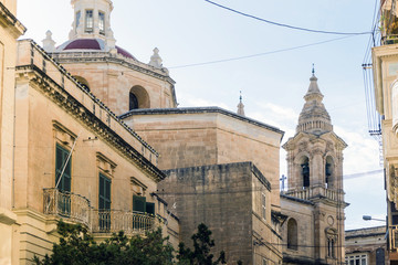 Fototapeta na wymiar antique city building in Valletta,Malta Europe