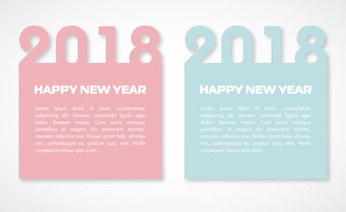 New Year's Banners of 2018 in menthol and burgundy colors